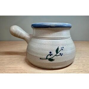 Rowe Pottery Works Handcrafted Cambridge Salt Glazed Large Soup Crock w/ Handle